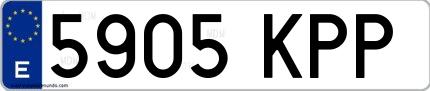 Ejemplo de matrícula española 5905 KPP