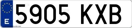 Ejemplo de matrícula española 5905 KXB