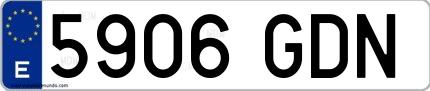 Ejemplo de matrícula española 5906 GDN