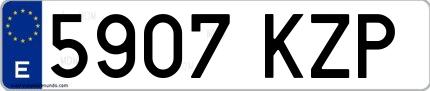Ejemplo de matrícula española 5907 KZP