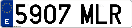 Ejemplo de matrícula de coche ordinaria 5907 MLR