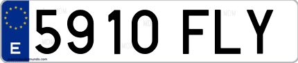 Ejemplo de matrícula de coche ordinaria 5910 FLY