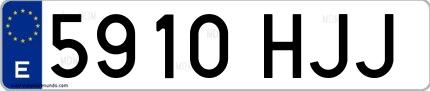 Ejemplo de matrícula española 5910 HJJ