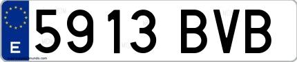 Ejemplo de matrícula española 5913 BVB