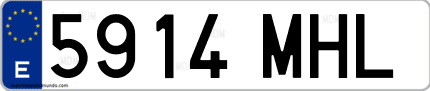 Ejemplo de matrícula de coche ordinaria 5914 MHL
