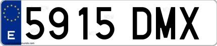 Ejemplo de matrícula española 5915 DMX
