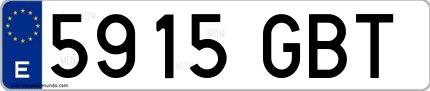 Ejemplo de matrícula española 5915 GBT