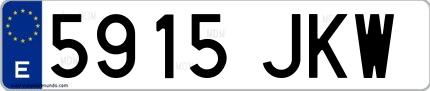 Ejemplo de matrícula española 5915 JKW