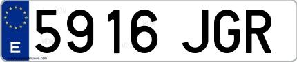 Ejemplo de matrícula española 5916 JGR