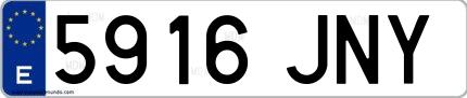 Ejemplo de matrícula española 5916 JNY