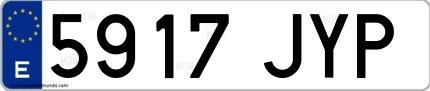 Ejemplo de matrícula española 5917 JYP