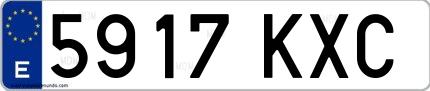 Ejemplo de matrícula española 5917 KXC