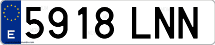 Ejemplo de matrícula de coche ordinaria 5918 LNN