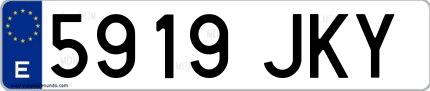 Ejemplo de matrícula española 5919 JKY