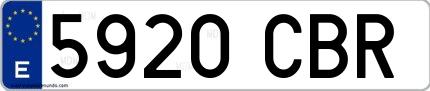 Ejemplo de matrícula española 5920 CBR