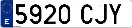 Ejemplo de matrícula española 5920 CJY