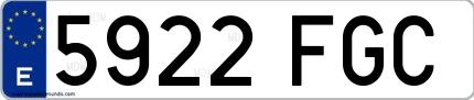Ejemplo de matrícula española 5922 FGC