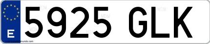 Ejemplo de matrícula española 5925 GLK