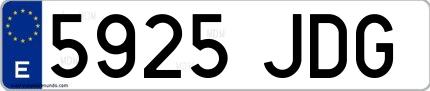 Ejemplo de matrícula española 5925 JDG