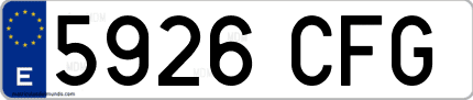 Ejemplo de matrícula de coche ordinaria 5926 CFG