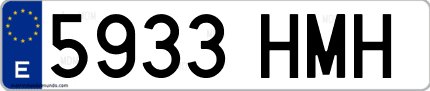 Ejemplo de matrícula de coche ordinaria 5933 HMH