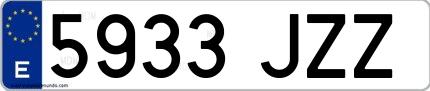 Ejemplo de matrícula española 5933 JZZ