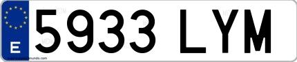 Ejemplo de matrícula española 5933 LYM