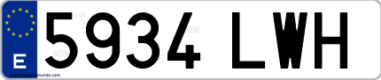 Ejemplo de matrícula de coche ordinaria 5934 LWH