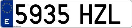 Ejemplo de matrícula española 5935 HZL