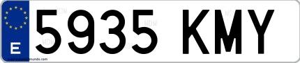 Ejemplo de matrícula española 5935 KMY