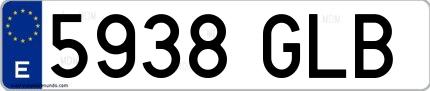 Ejemplo de matrícula española 5938 GLB