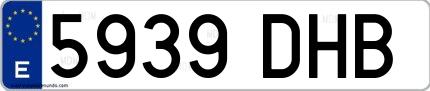 Ejemplo de matrícula española 5939 DHB