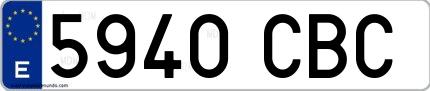 Ejemplo de matrícula española 5940 CBC
