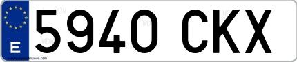 Ejemplo de matrícula española 5940 CKX