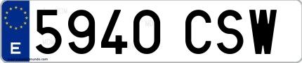 Ejemplo de matrícula española 5940 CSW
