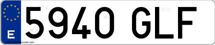 Ejemplo de matrícula española 5940 GLF