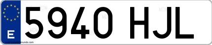 Ejemplo de matrícula española 5940 HJL