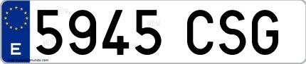 Ejemplo de matrícula española 5945 CSG