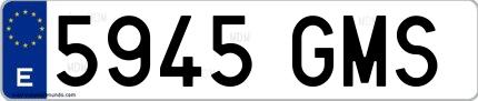 Ejemplo de matrícula de coche ordinaria 5945 GMS