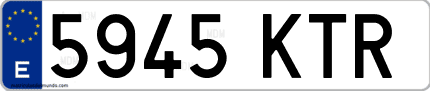 Ejemplo de matrícula de coche ordinaria 5945 KTR