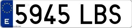 Ejemplo de matrícula española 5945 LBS