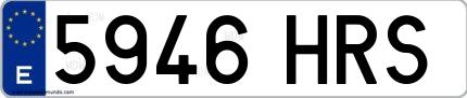 Ejemplo de matrícula española 5946 HRS