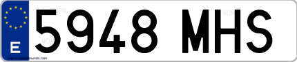 Ejemplo de matrícula de coche ordinaria 5948 MHS