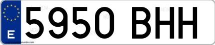 Ejemplo de matrícula española 5950 BHH