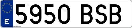 Ejemplo de matrícula española 5950 BSB