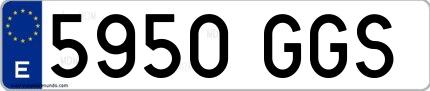Ejemplo de matrícula española 5950 GGS