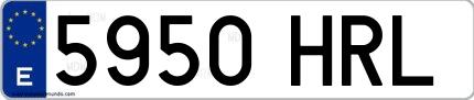 Ejemplo de matrícula española 5950 HRL