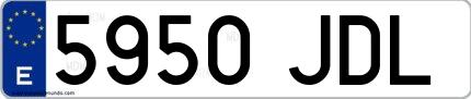 Ejemplo de matrícula española 5950 JDL