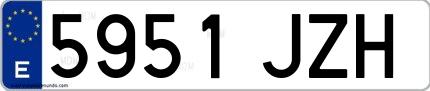 Ejemplo de matrícula española 5951 JZH