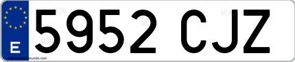 Ejemplo de matrícula española 5952 CJZ